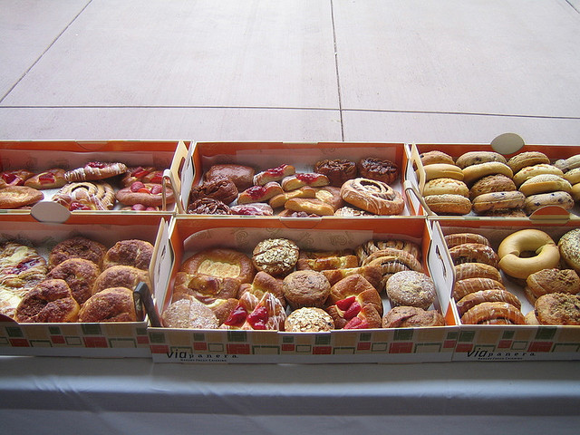 Box of doughnuts and pastries