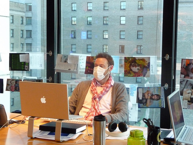 surgical mask at the office