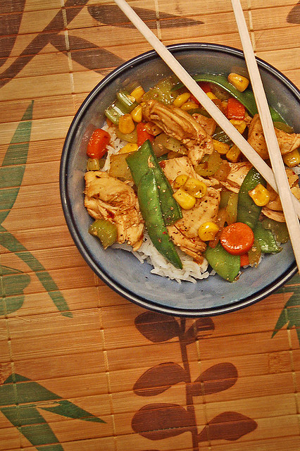 stir fry with vegetables and chicken