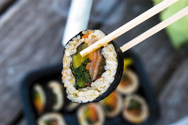 sushi with brown rice