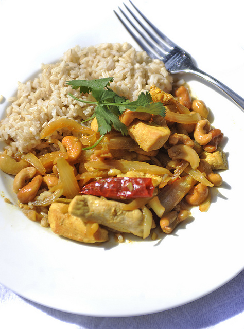 healthy lunch with brown rice