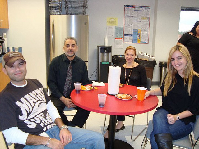 coworkers at the lunch table