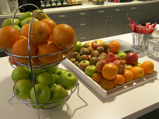catering table of fruit