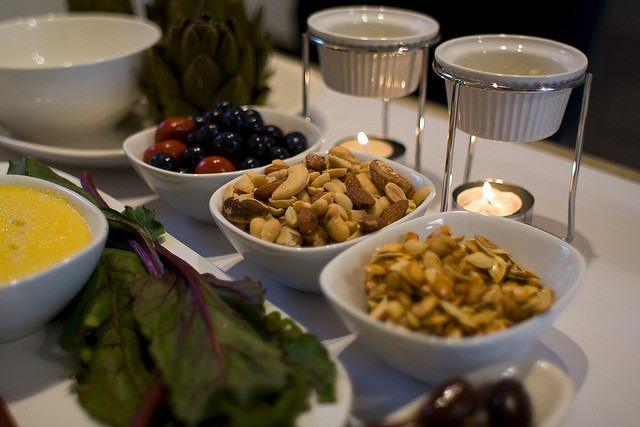 nuts on a catering table