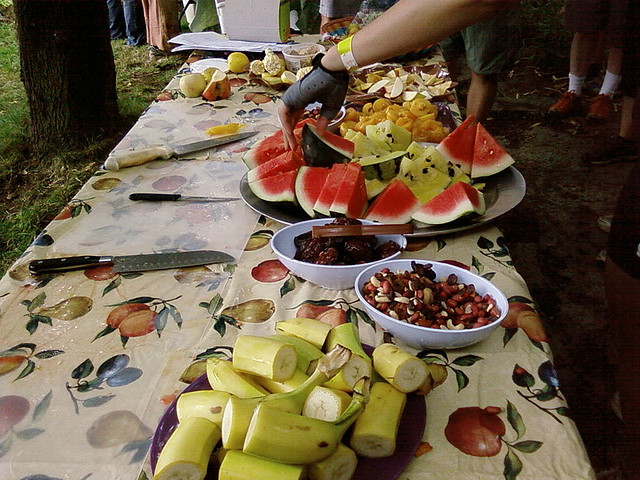 table of fruits and nuts for athletes