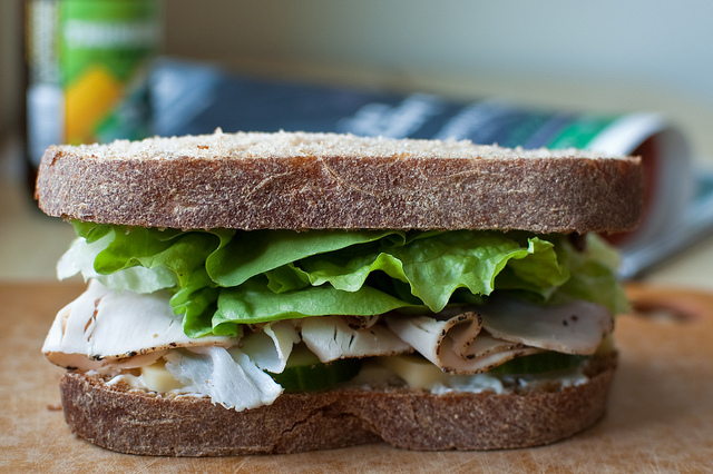 Whole wheat turkey sandwich