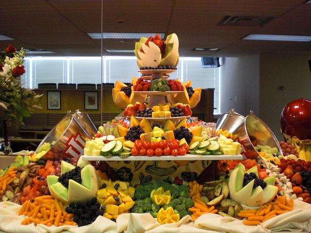 fruit and vegetable catering display