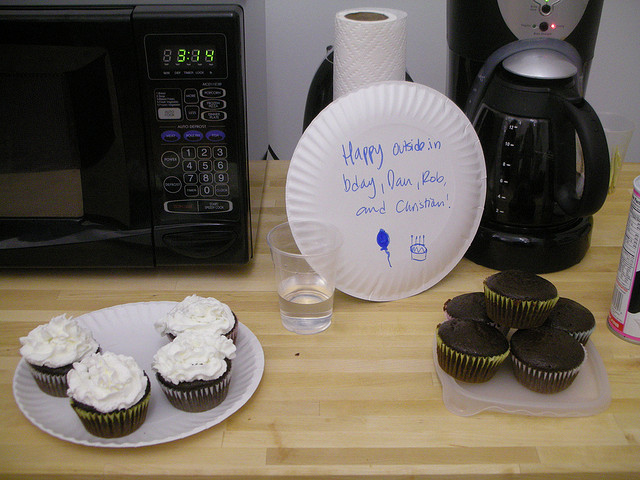 birthday cupcakes at the office