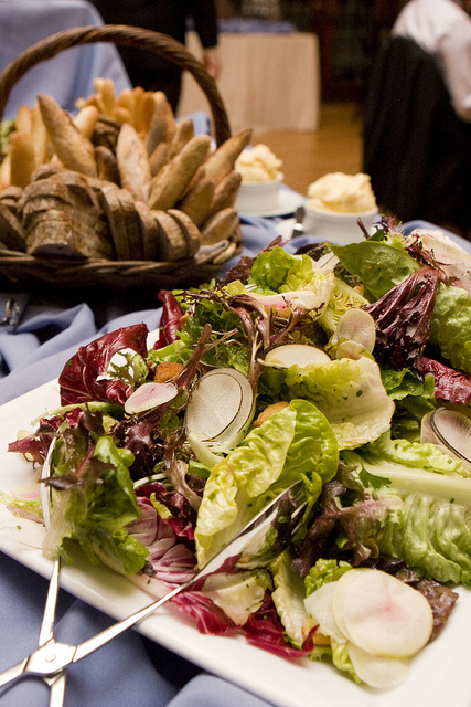 salad bar at a catering table