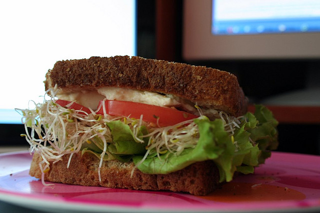 healthy sandwich on a desk