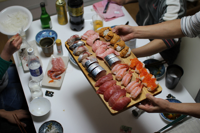 platter of nigiri sushi