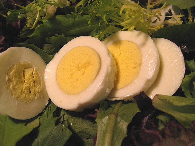salad with hard-boiled eggs