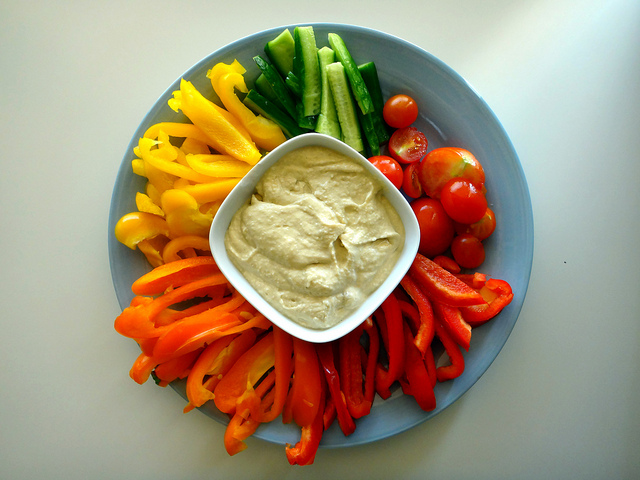 hummus and bell peppers