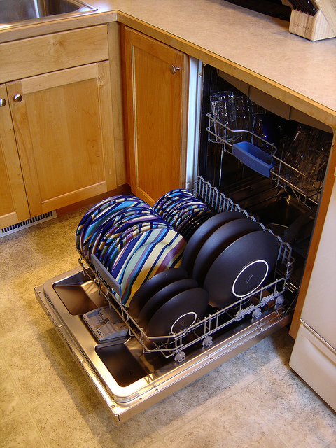 dishwasher full of plates