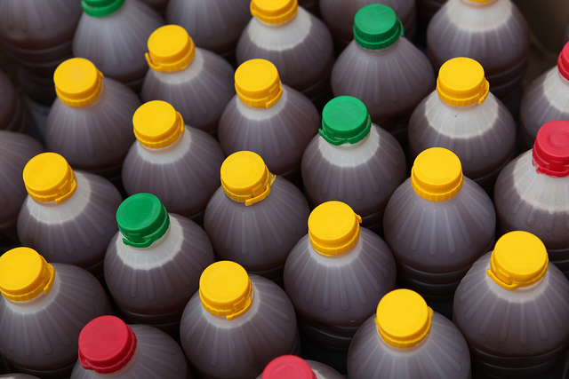 apple juice bottles