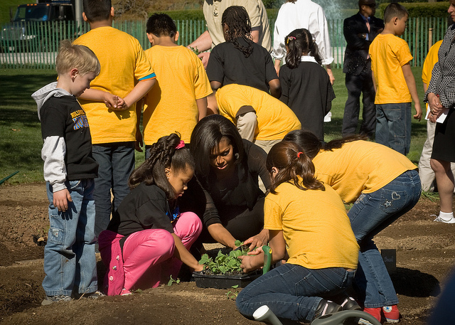 Michelle Obama in the White House garden