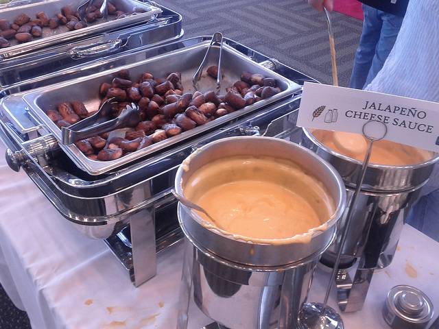 cheese dip at catering table