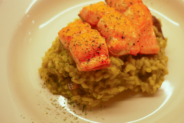 arctic char on a plate