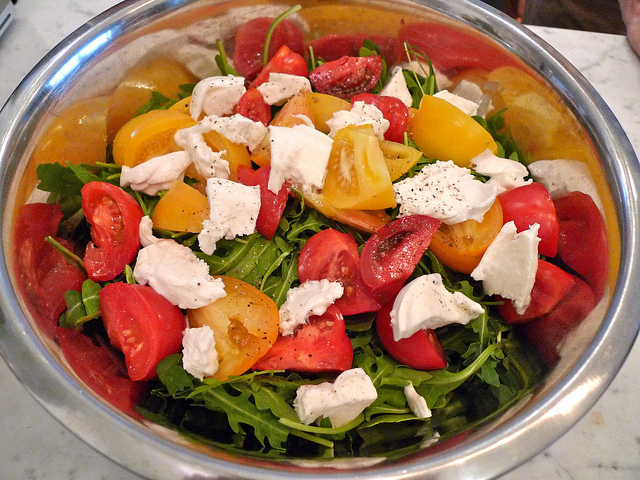 colorful salad with bell peppers