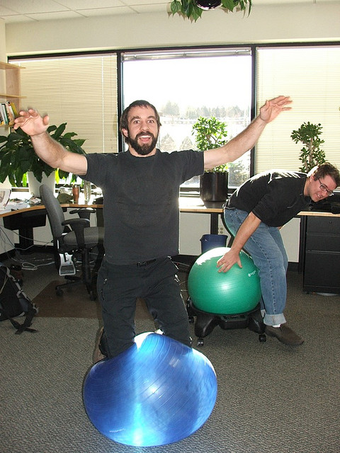 exercise balls in the office