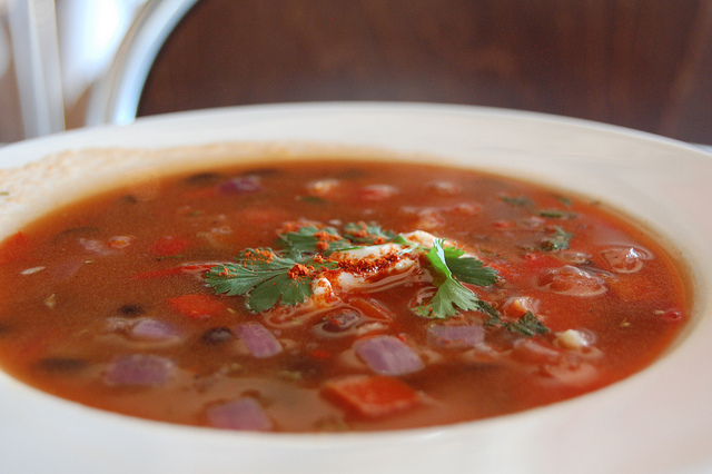 bowl of black bean soup