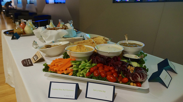 healthy meeting catering table