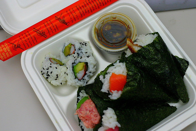 sushi takeout box