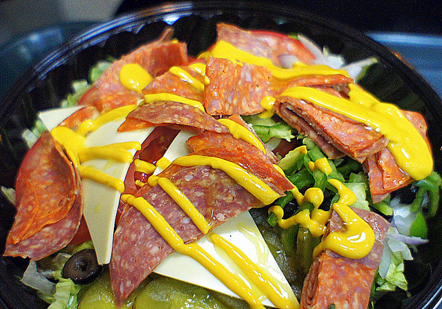 Spicy Italian salad from Subway