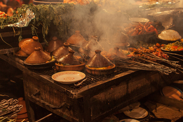 Cooking in Morocco.